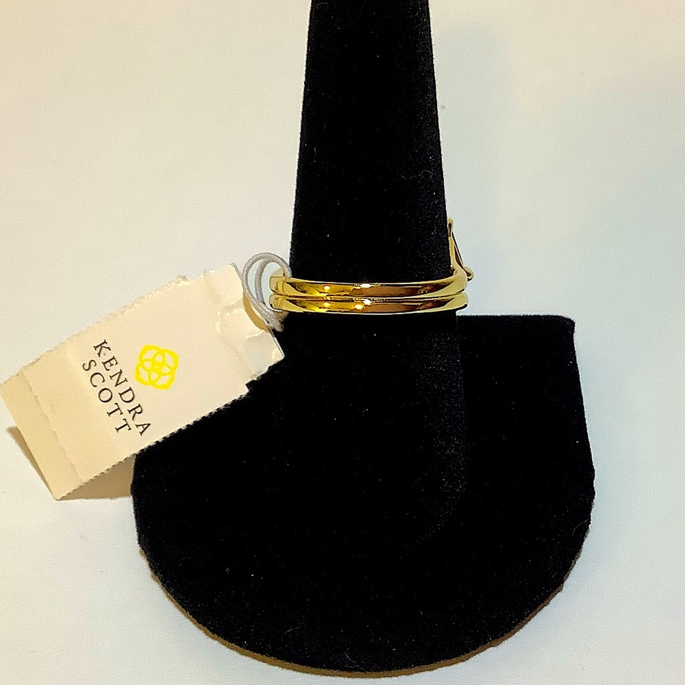 Kendra Scott Blair Gold Bow Cocktail Ring Red Mix 8 New - Picture 3 of 4